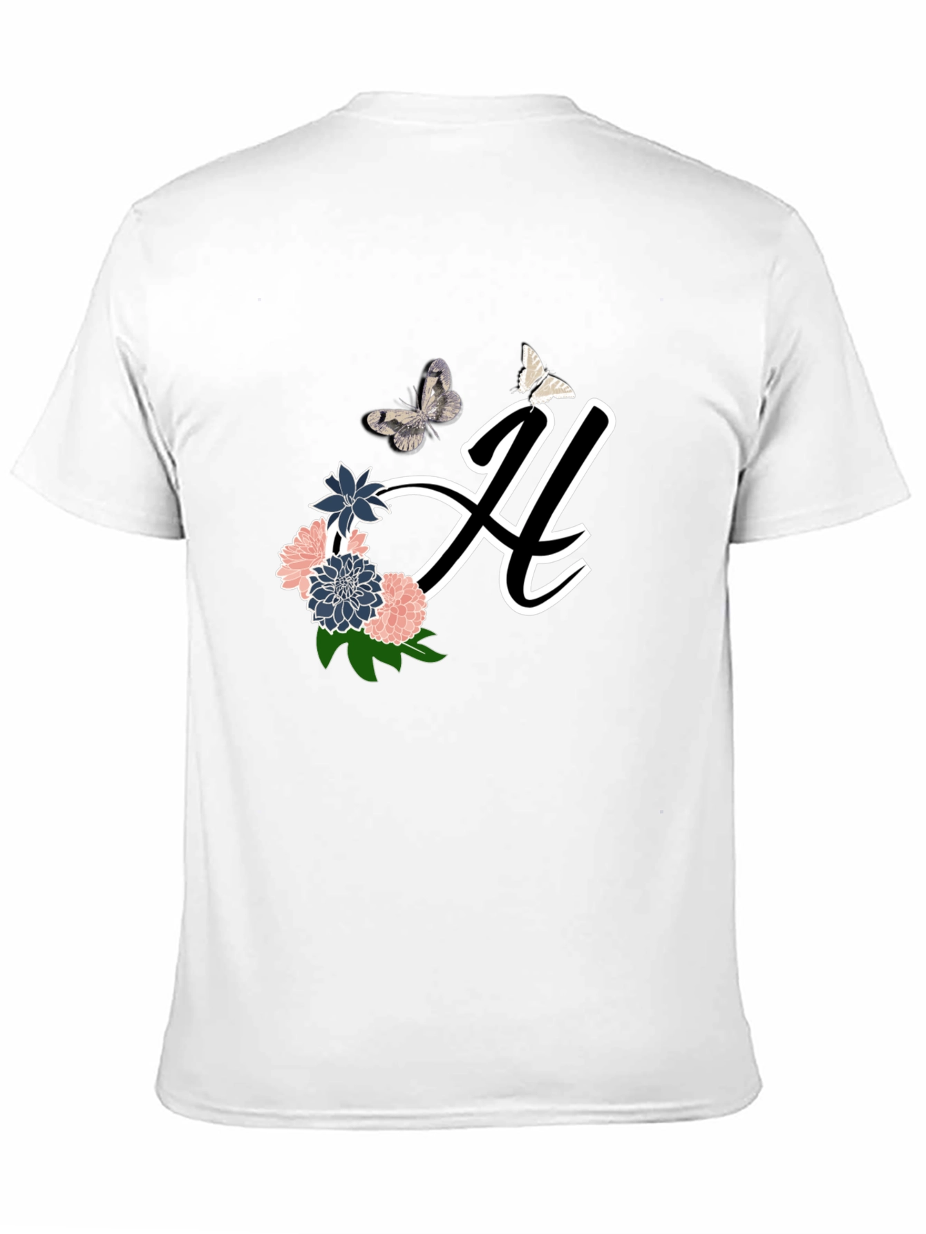 Floral Butterfly Initial T-Shirt