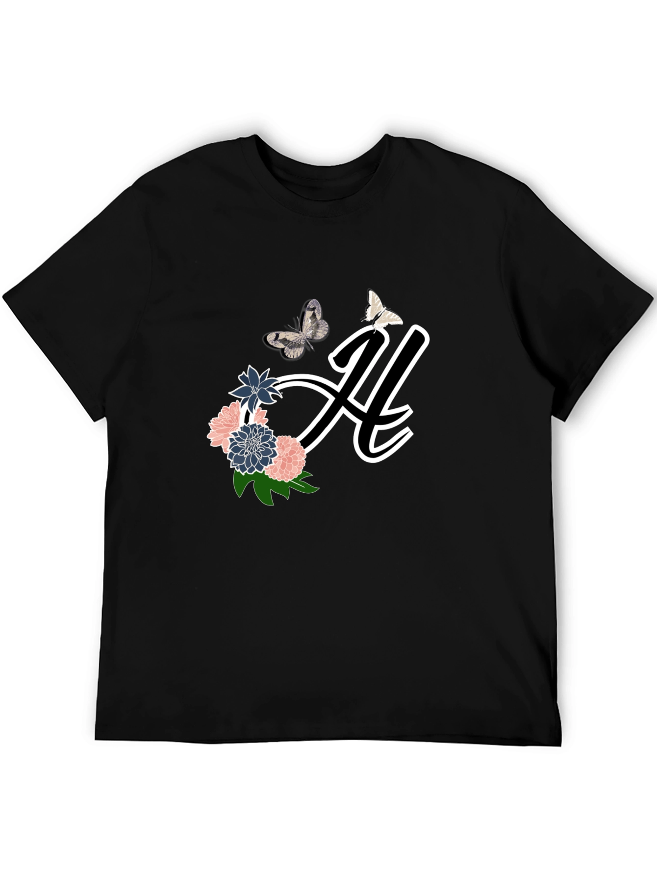 Floral Butterfly Initial T-Shirt