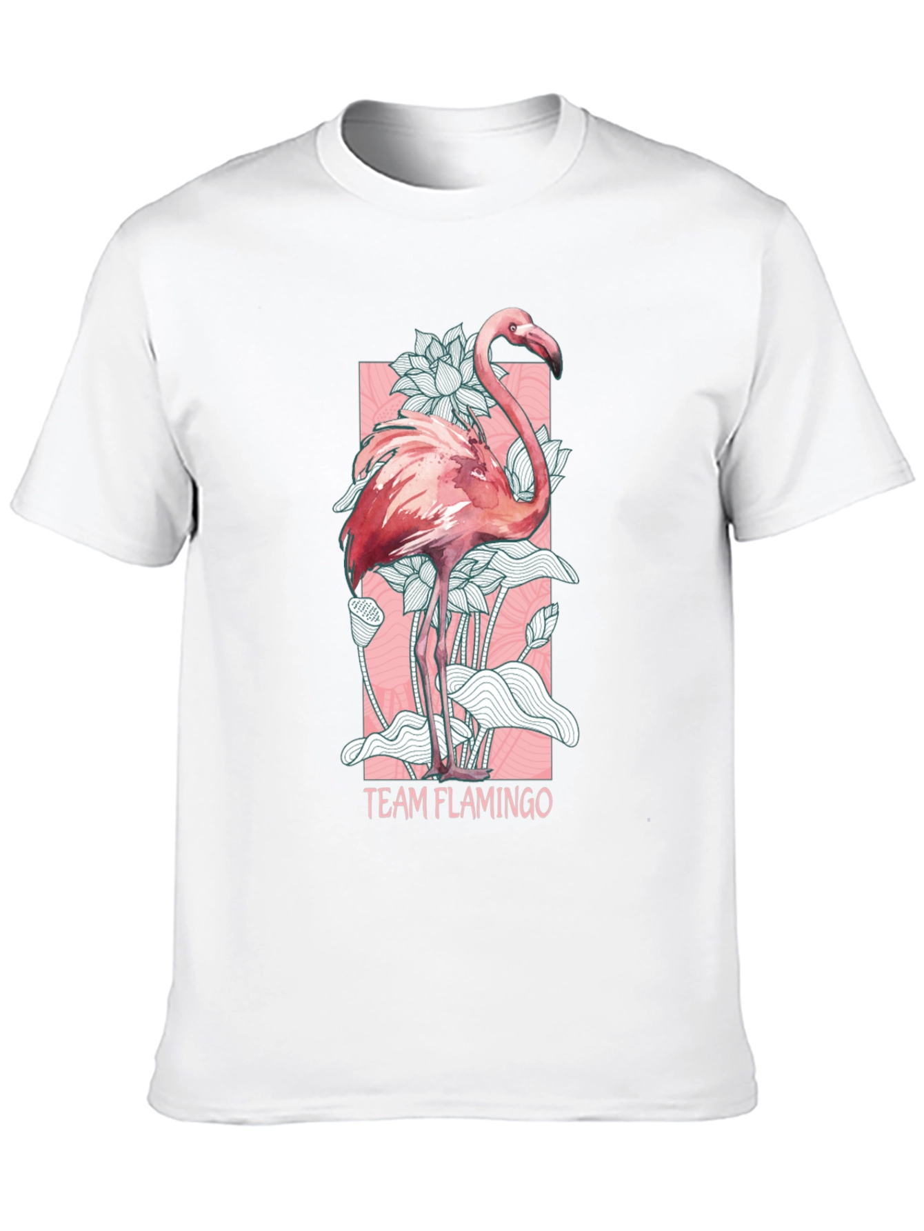 Team Flamingo Graphic Tee - Black Cotton Blend