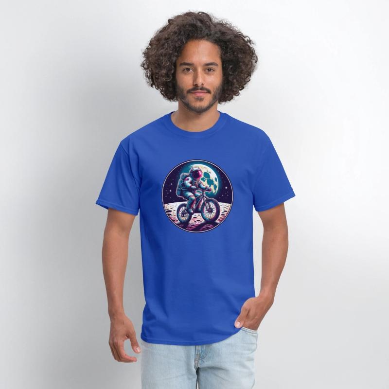An astronaut riding a bike on the moon
