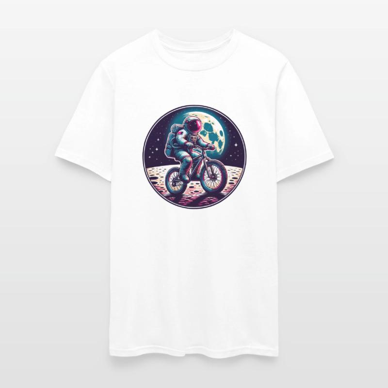 An astronaut riding a bike on the moon