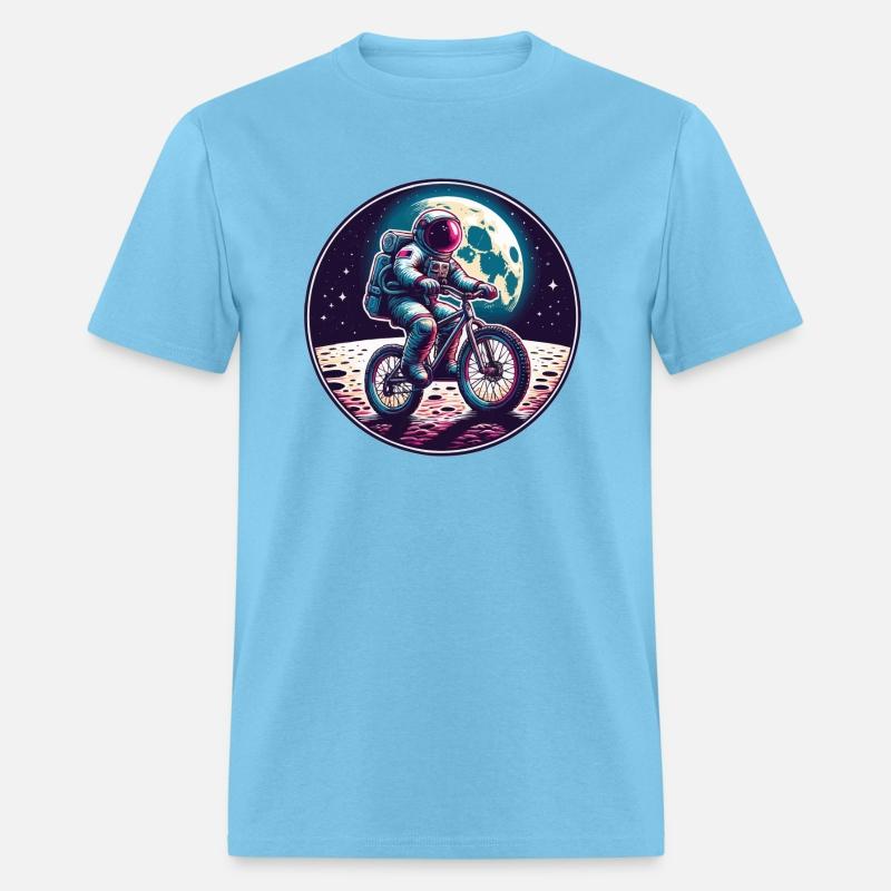 An astronaut riding a bike on the moon