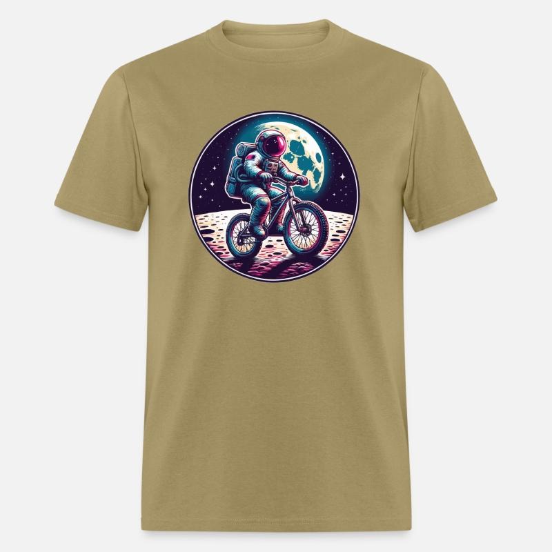 An astronaut riding a bike on the moon