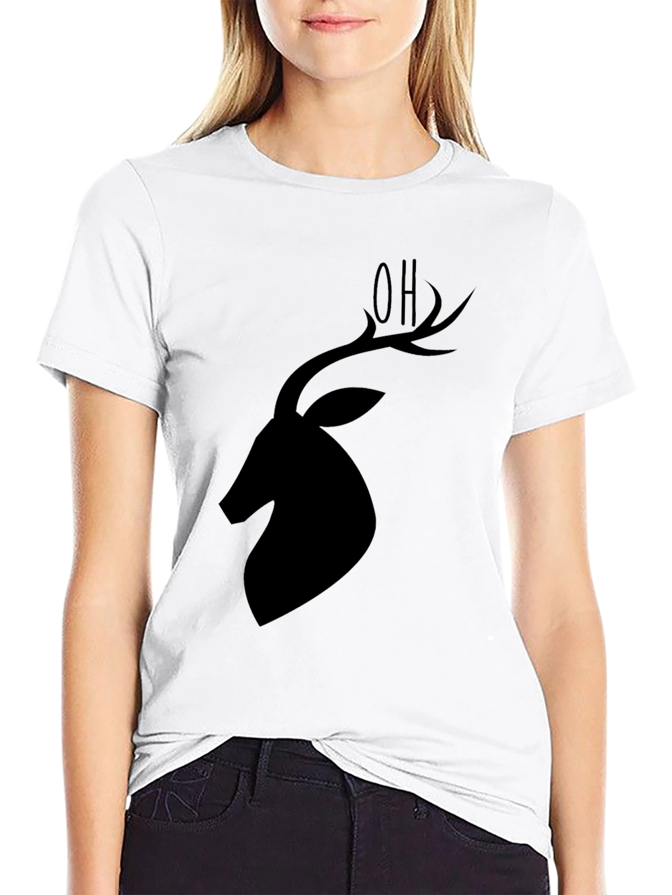 Deer Silhouette T-Shirt - Black Graphic Tee