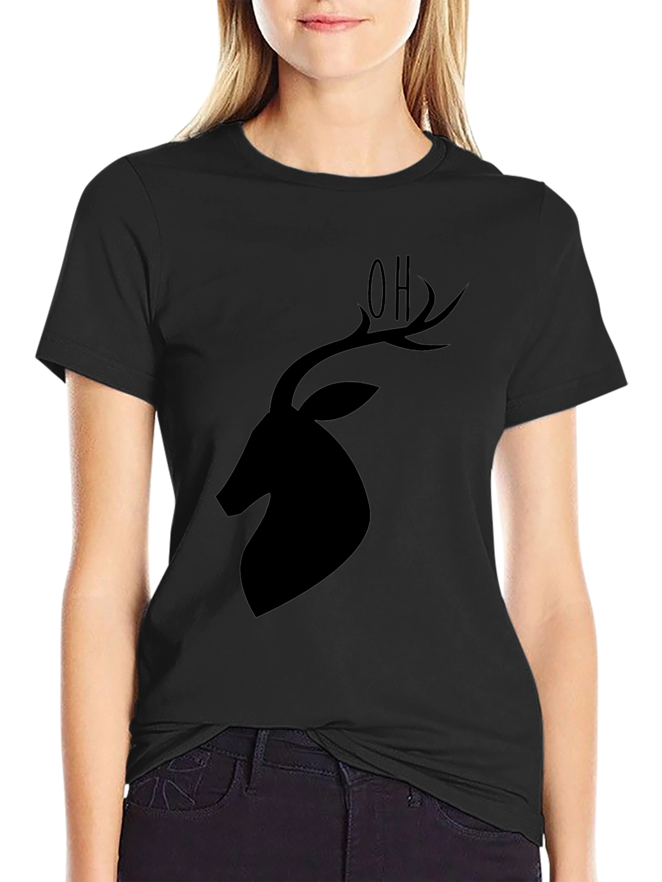 Deer Silhouette T-Shirt - Black Graphic Tee