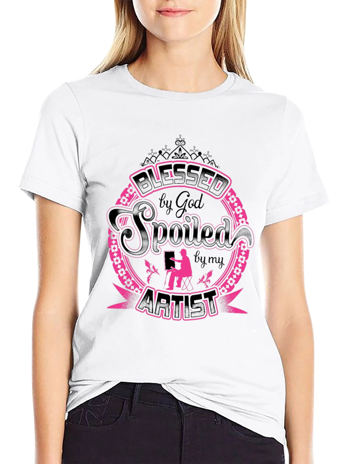 Blessed Spoiled by God Artist Graphic Tee