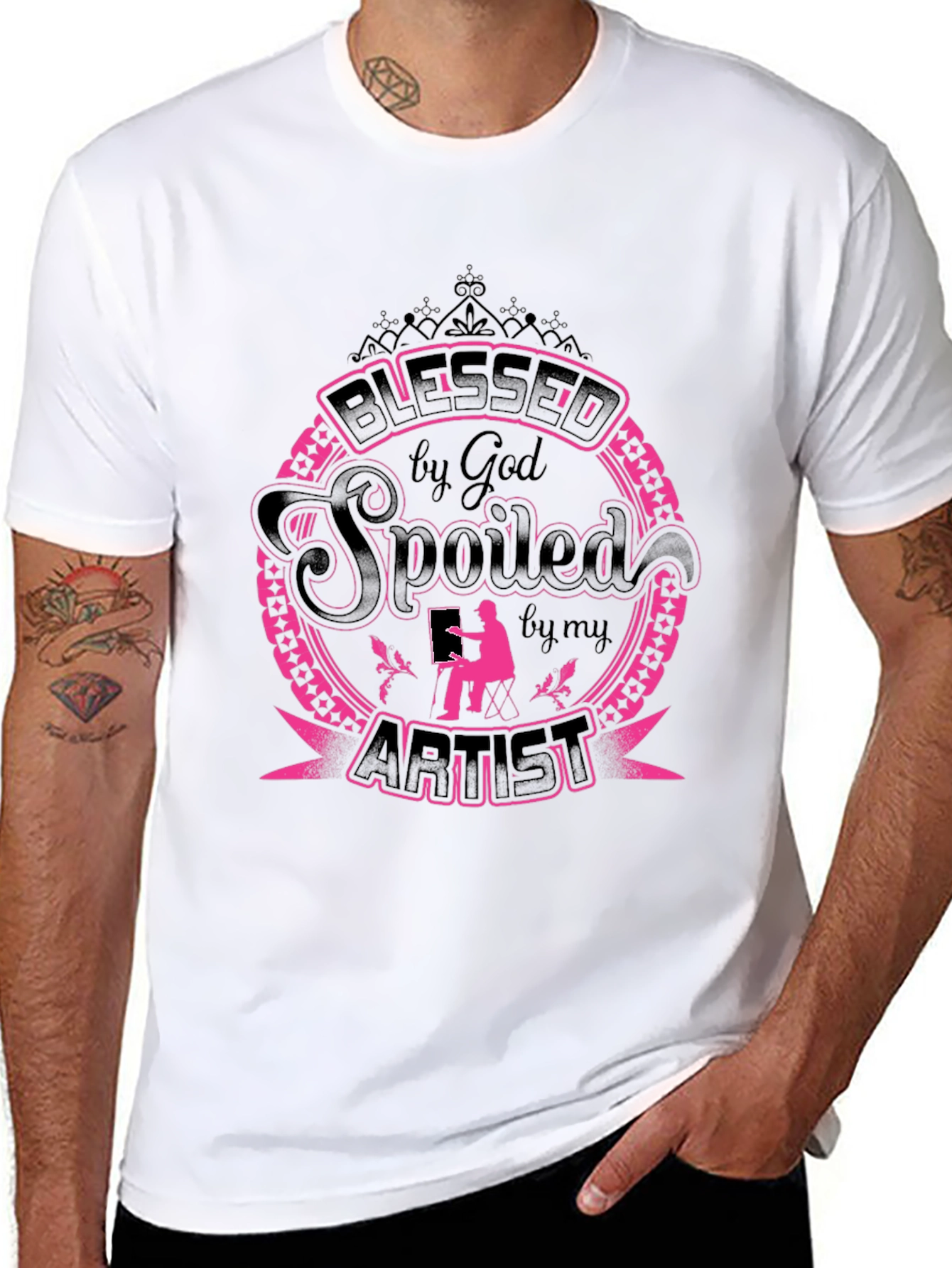 Blessed Spoiled by God Artist Graphic Tee