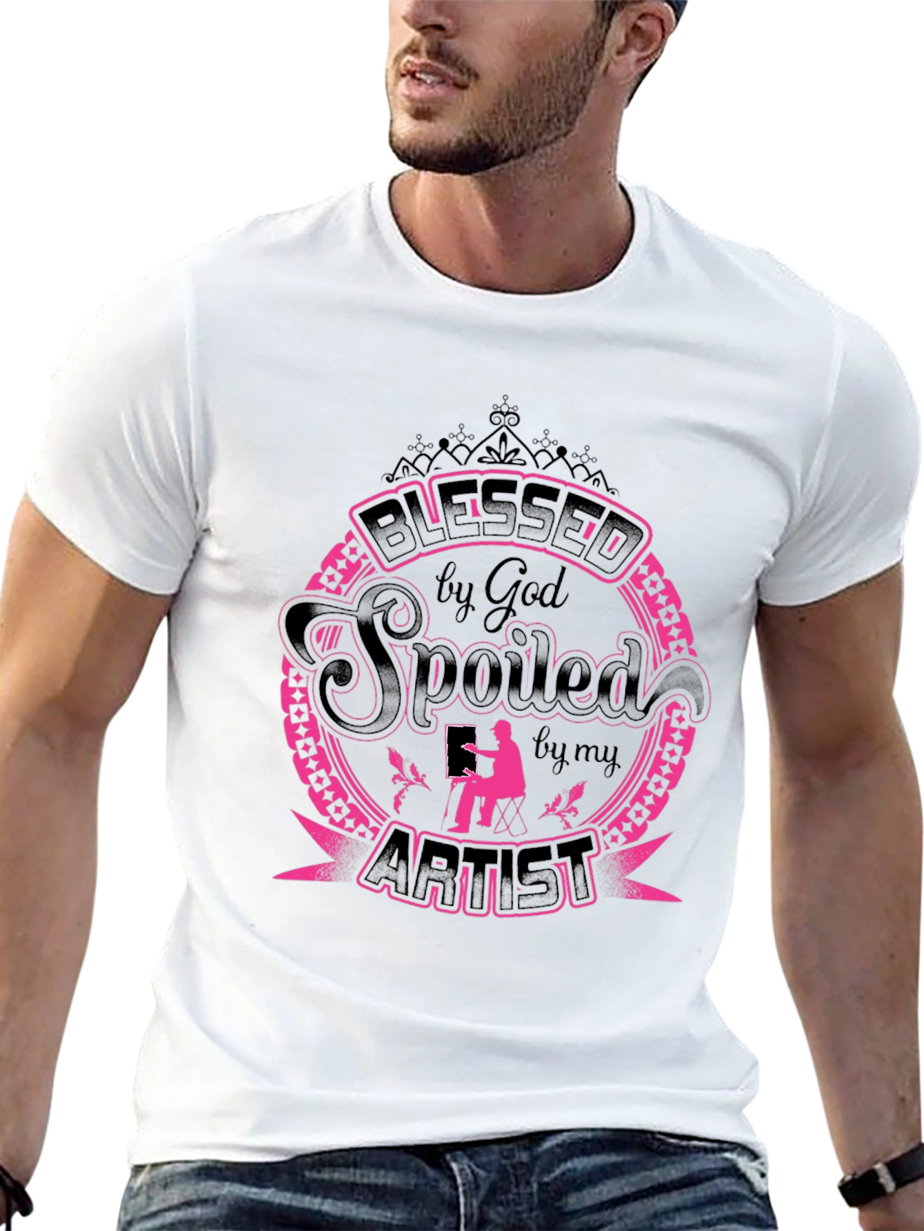 Blessed Spoiled by God Artist Graphic Tee