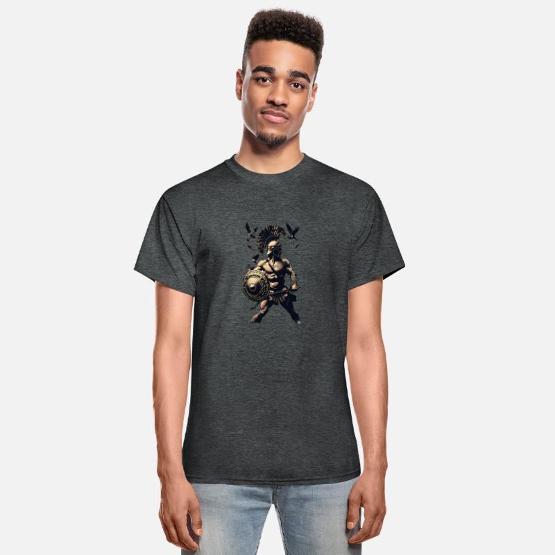 Ancient Warrior In Combat Pose Surrounded By Birds