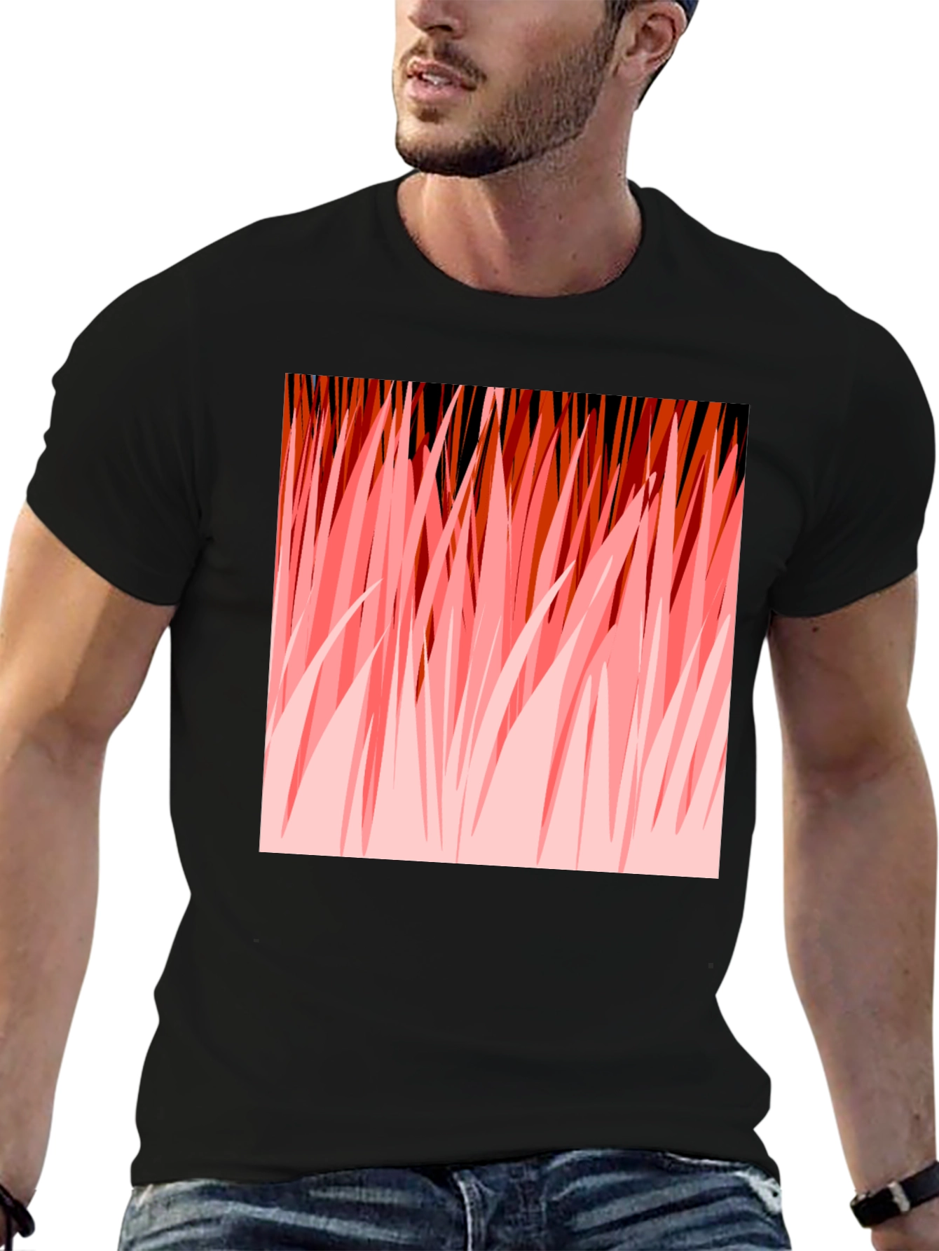 Abstract Graphic Print Black T-Shirt