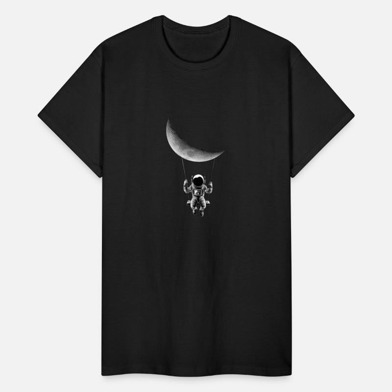 Astronaut Swinging On Swing Hanging From The Moon