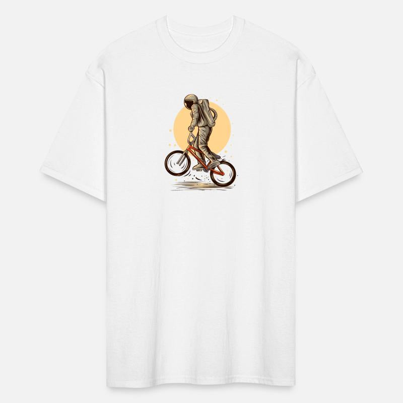 astronaut wheelie bmx jumping vector illustration