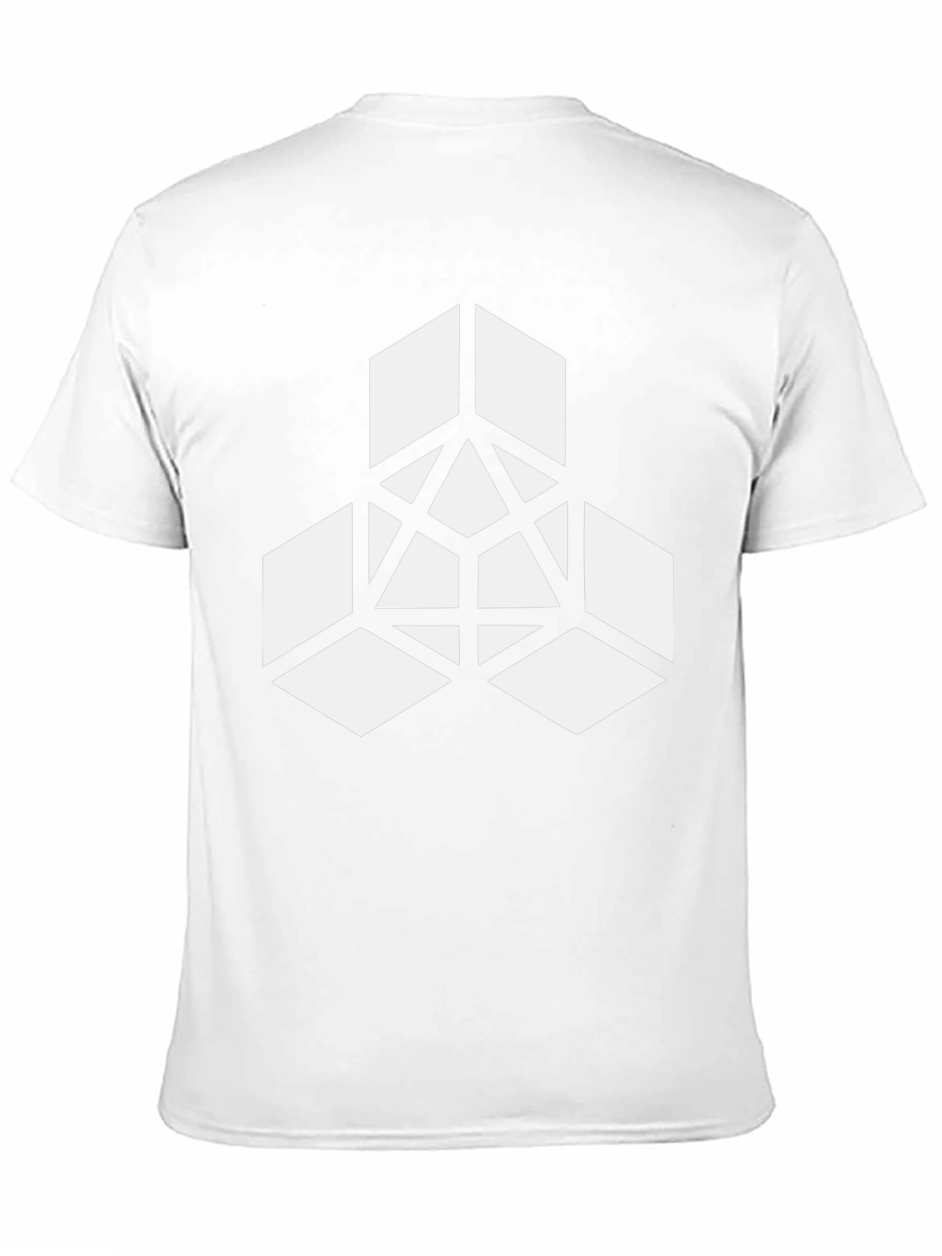 Geometric Cube Design Black T-Shirt