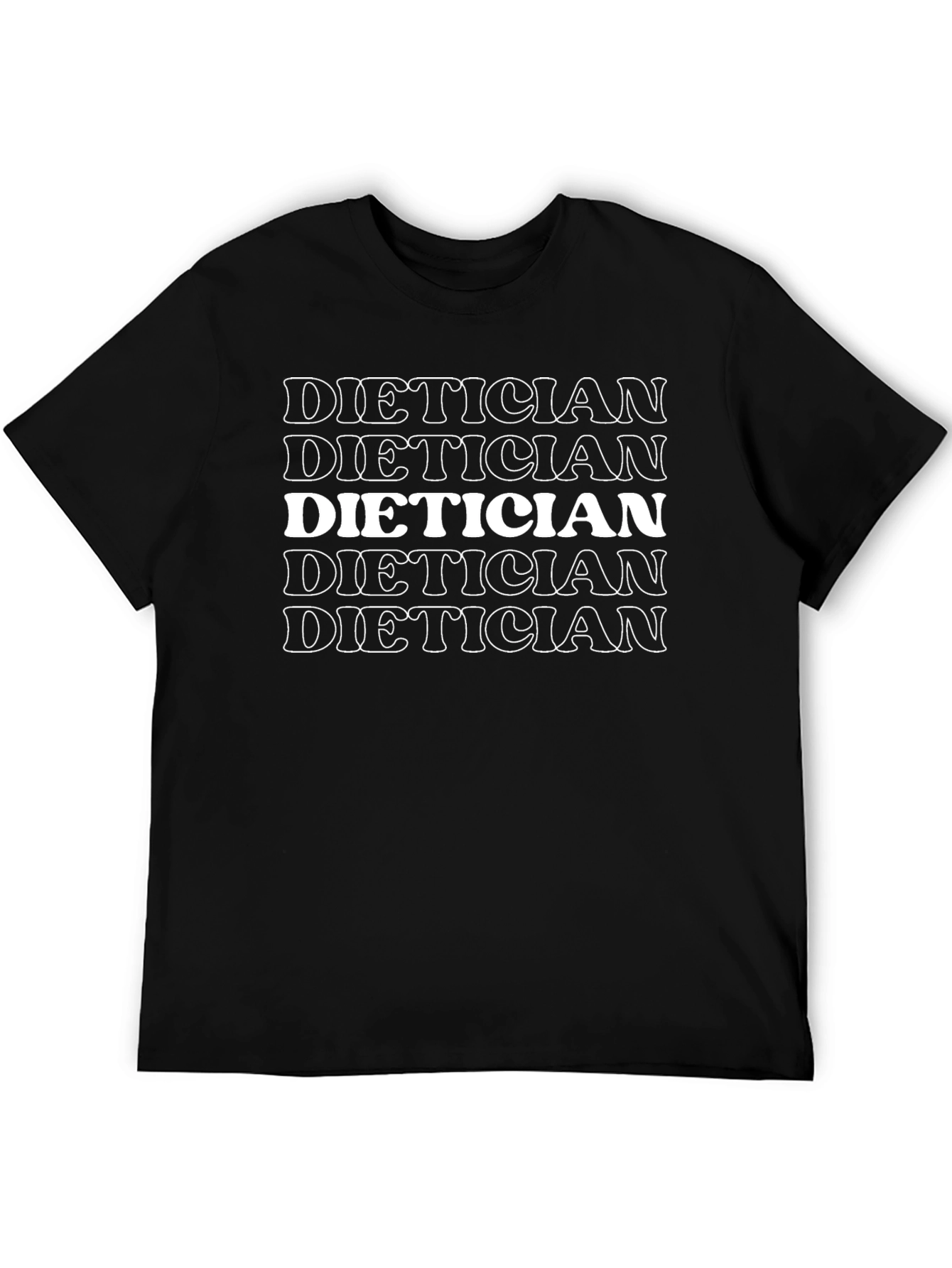 Dietician Graphic T-Shirt - Black Crew Neck