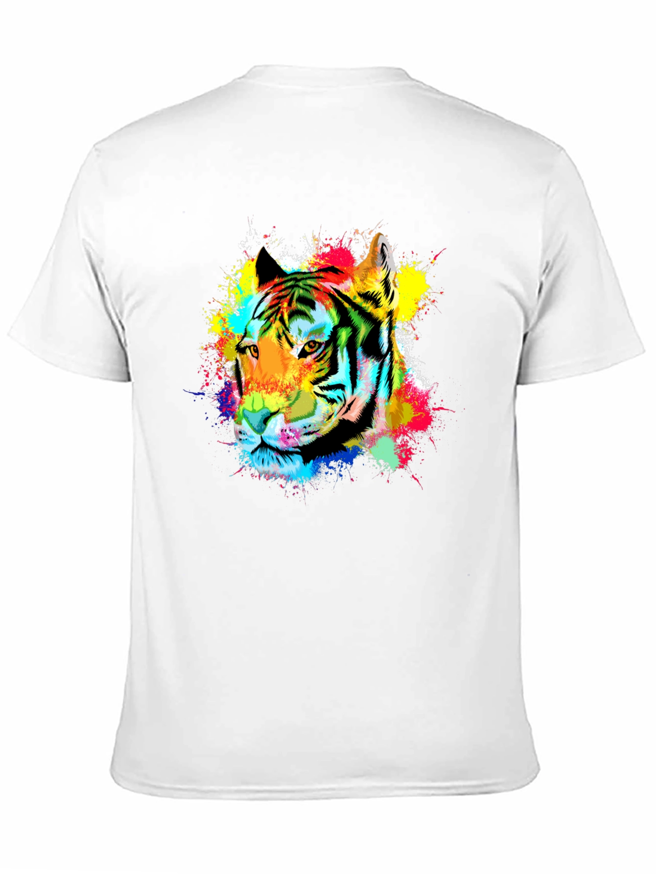Vibrant Tiger Graphic Tee - Black Cotton Blend