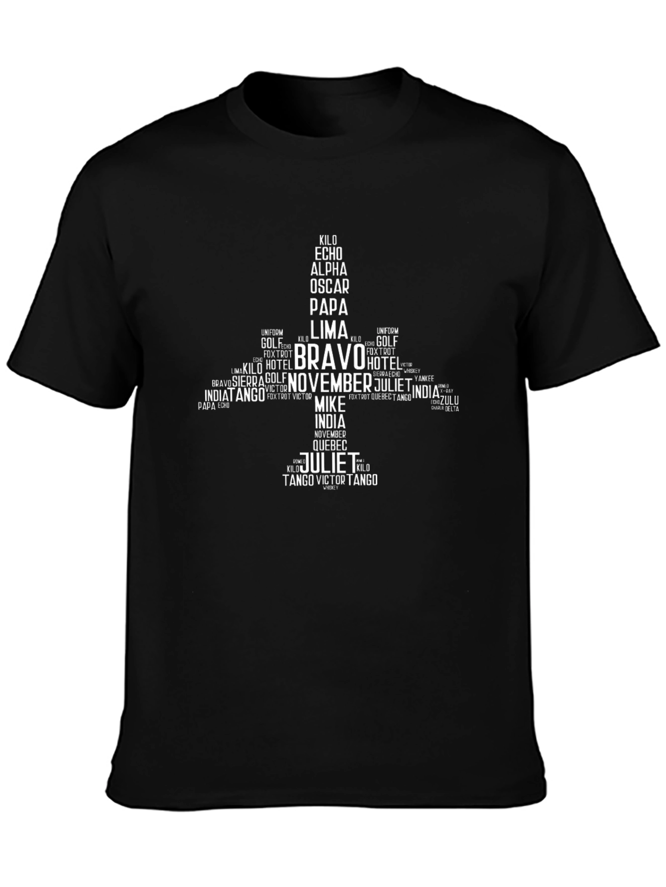 Aviation Alphabet Code T-Shirt - Black