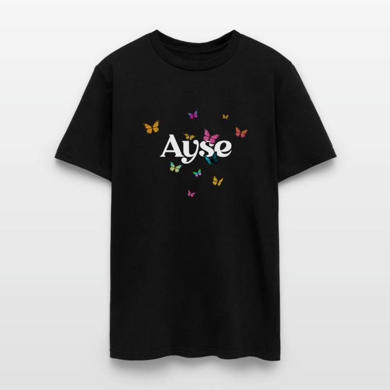 AYSE - beautiful girl name with cute butterflies