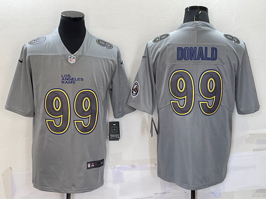 Men's Los Angeles Rams Aaron Donald #99 Gray Atmosphere Fashion Game Jerseys