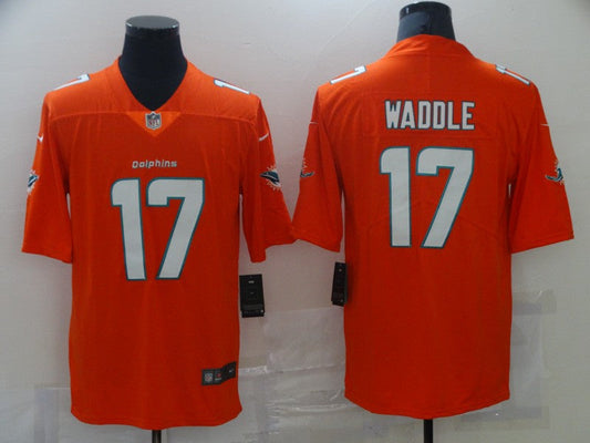 Men's Miami Dolphins Jaylen Waddle #17 Orange Game Jerseys