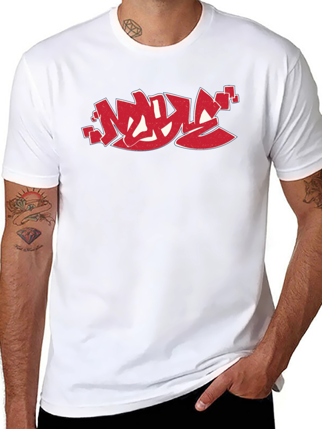 Graffiti Style Graphic Print T-Shirt