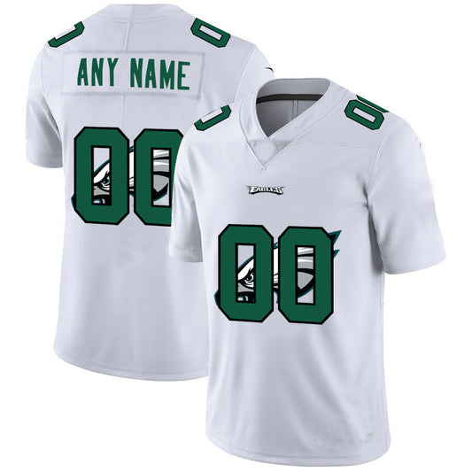 Custom1 Philadelphia Eagles White Team Big Logo Vapor Untouchable Limited Jerseys Stitched American Football Jerseys
