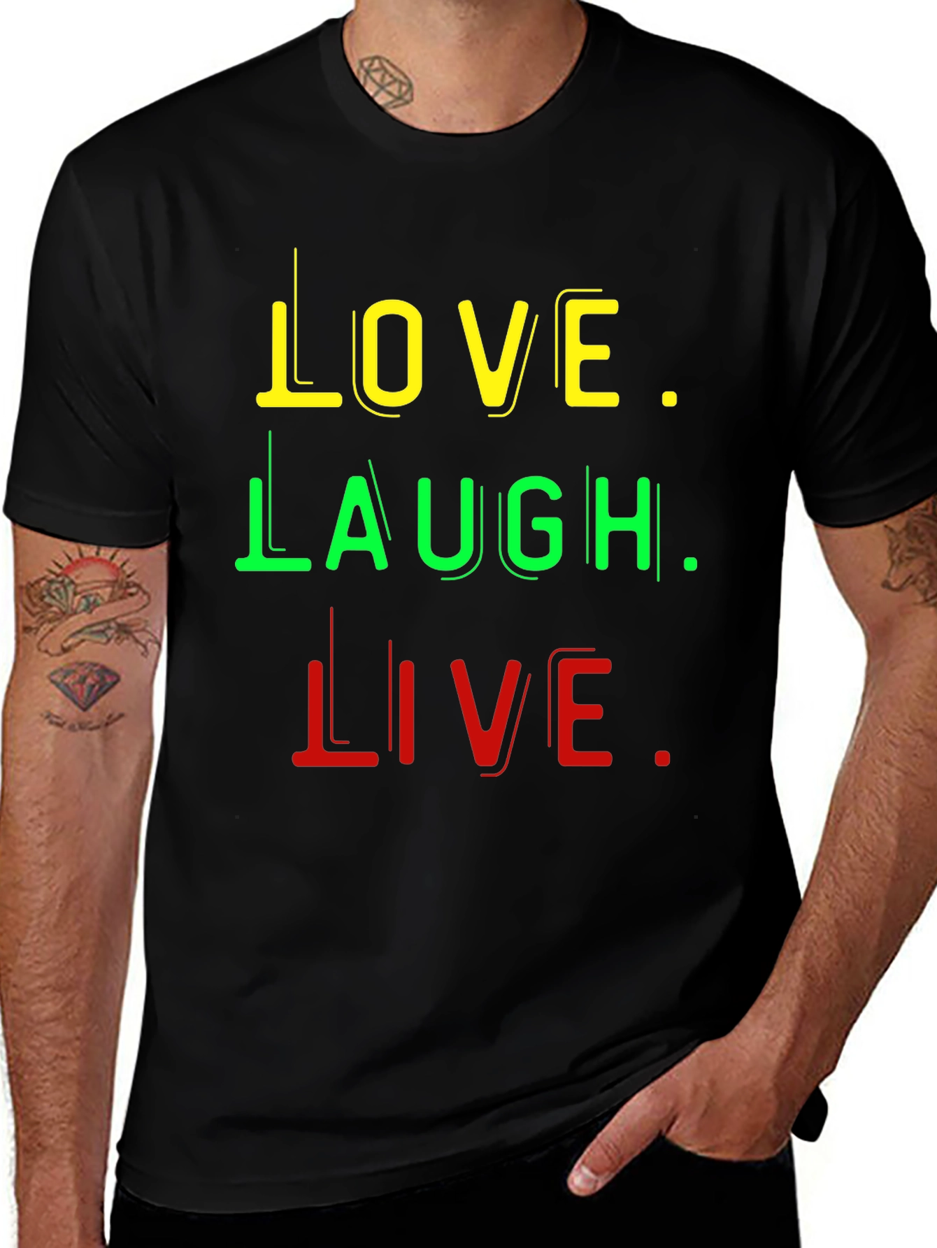 Love Laugh Live Graphic Tee - Rastafarian Inspired