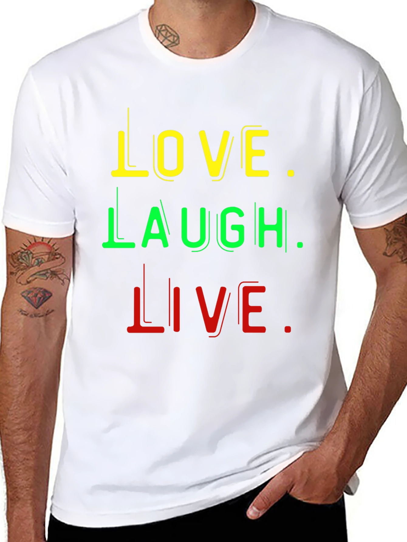 Love Laugh Live Graphic Tee - Rastafarian Inspired