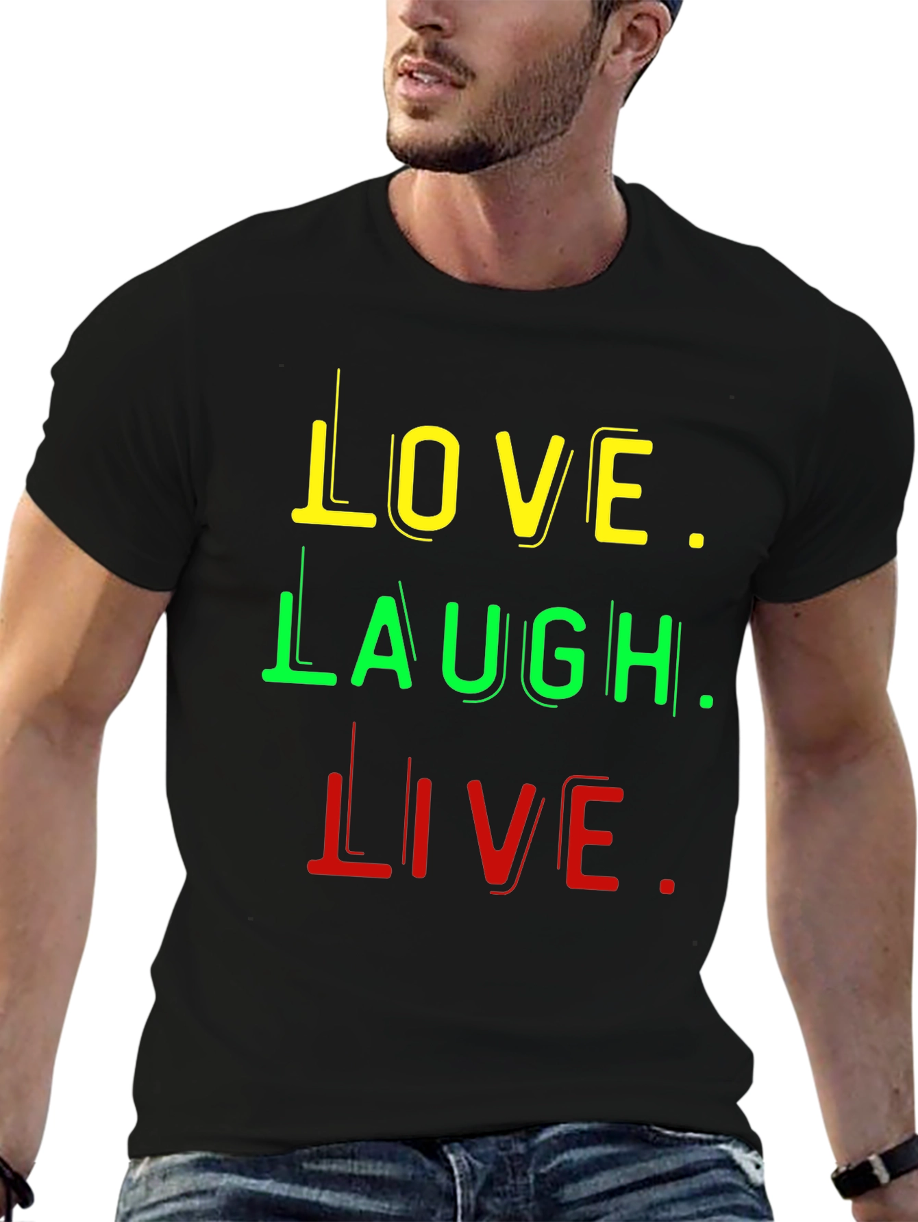 Love Laugh Live Graphic Tee - Rastafarian Inspired