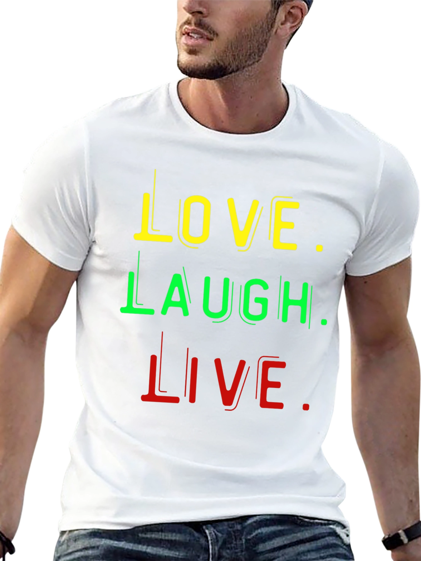 Love Laugh Live Graphic Tee - Rastafarian Inspired