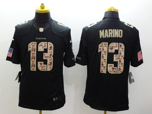 Men's Miami Dolphins #13 Dan Marino Black Game Jerseys