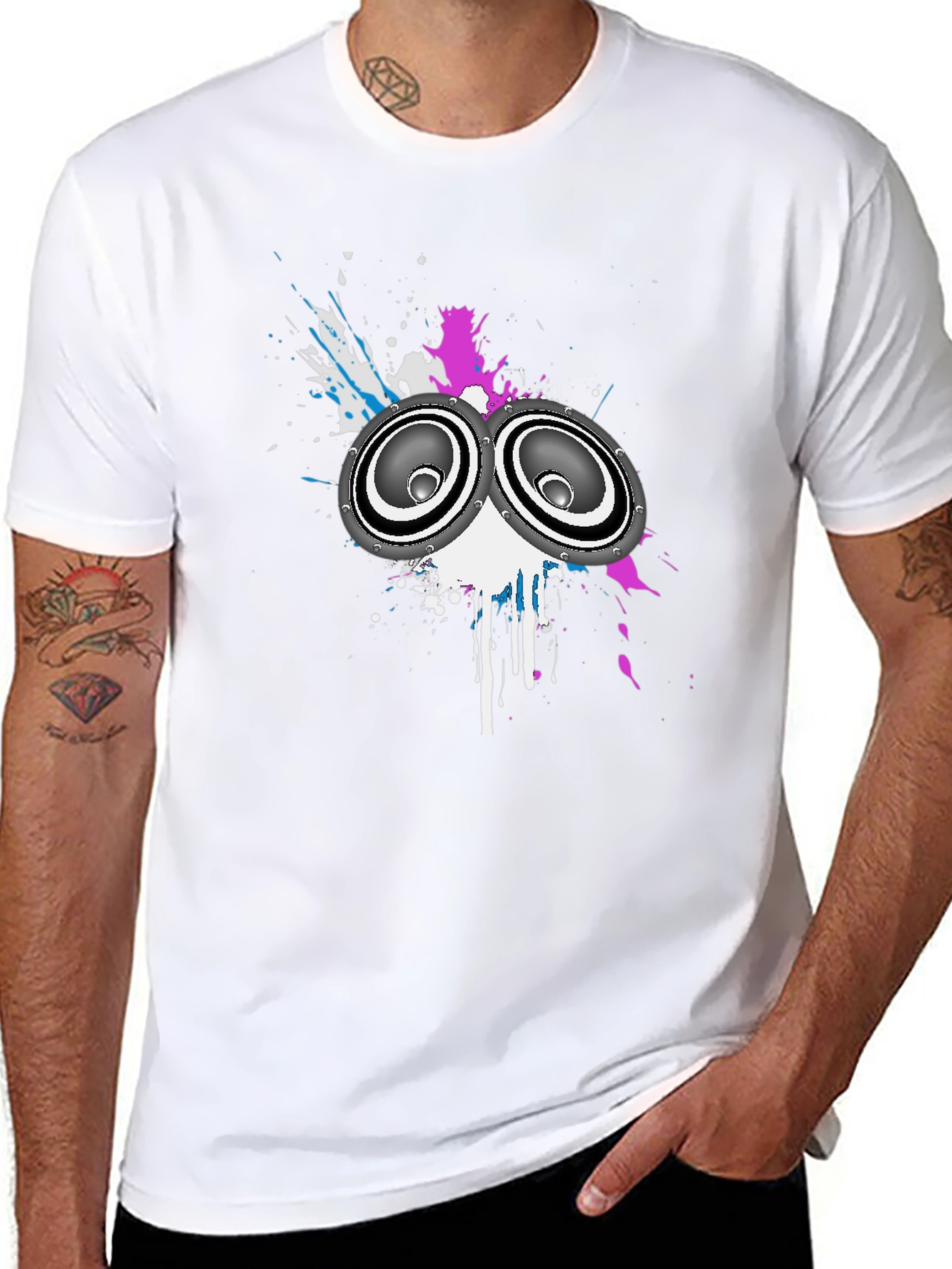 Speaker Graphic Mens Black T-Shirt
