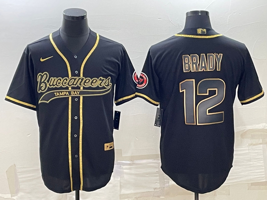 Men's Tampa Bay Buccaneers Tom Brady #12 Black Player Jerseys Joint Edition