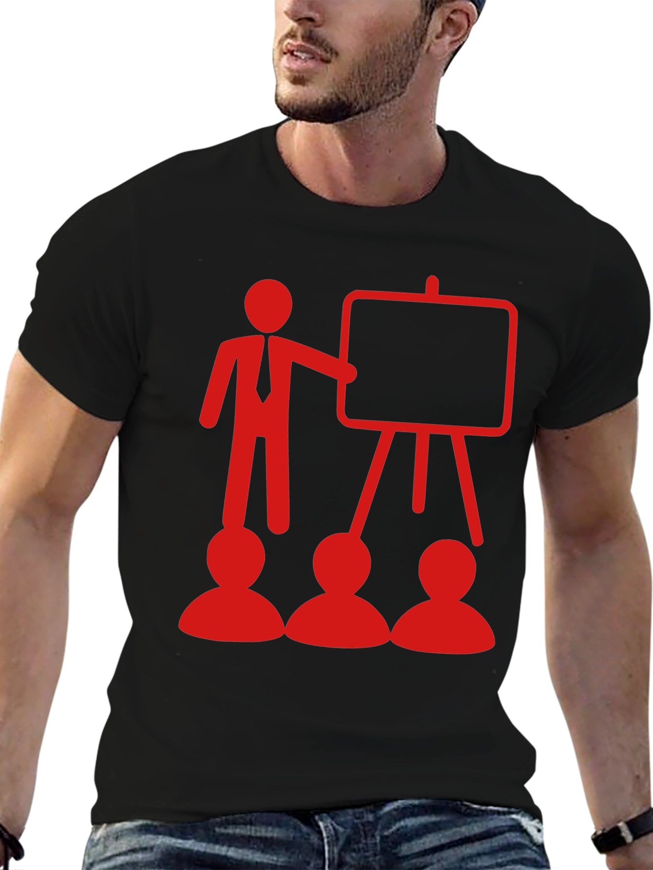 Presentation T-Shirt - Red Design on Black Tee