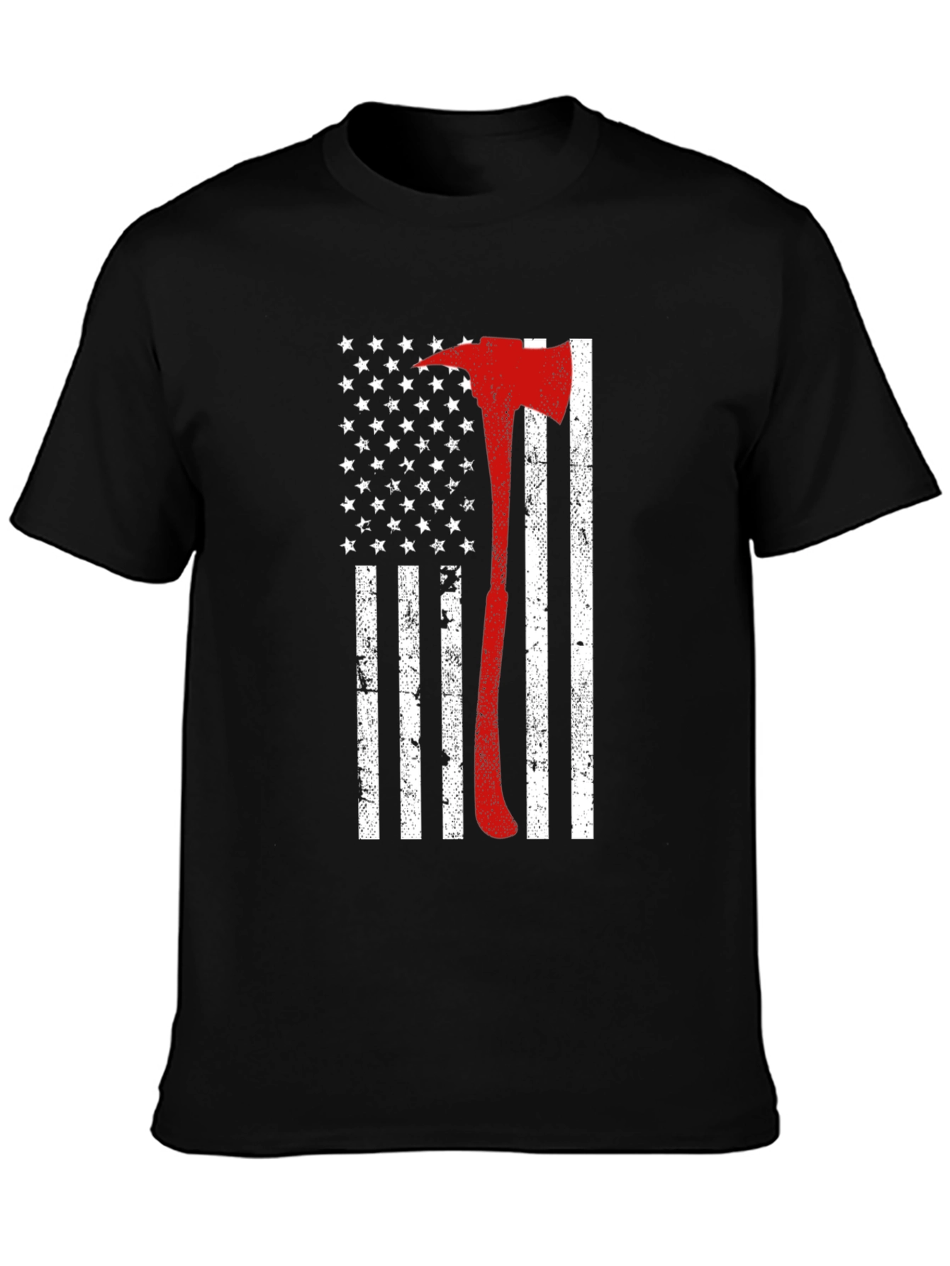 Firefighter Axe USA Flag T-Shirt