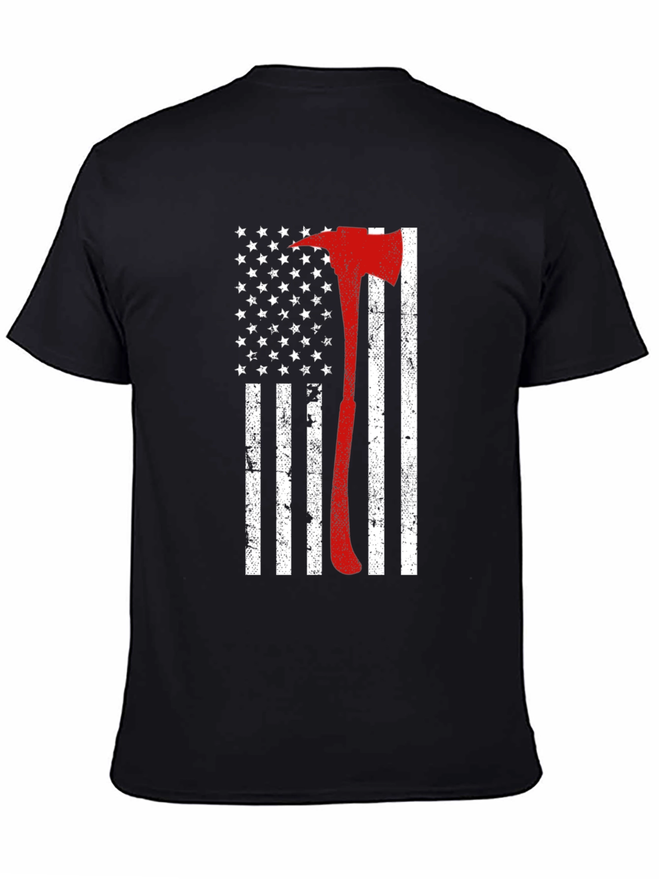 Firefighter Axe USA Flag T-Shirt