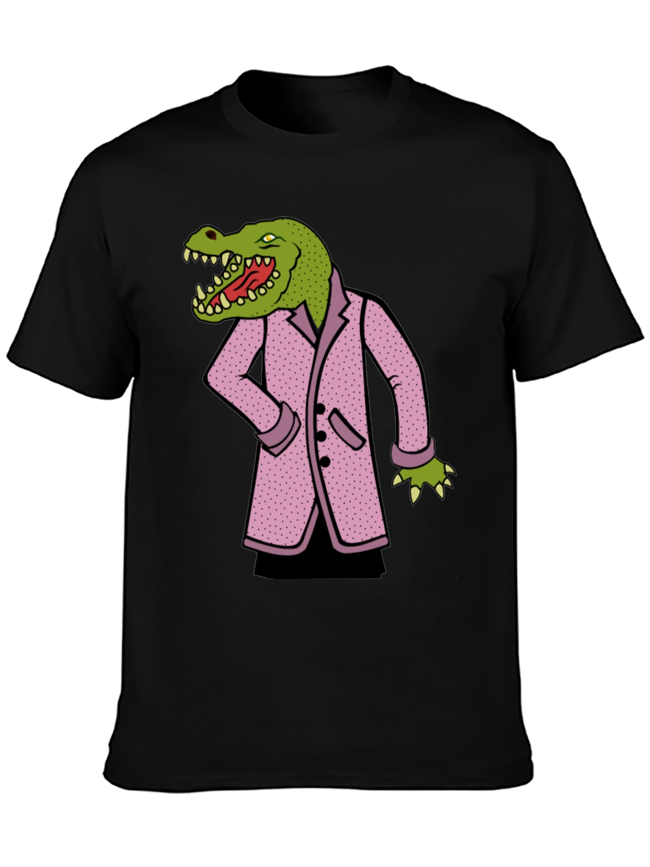 Crocodile in Suit Graphic Tee - Black