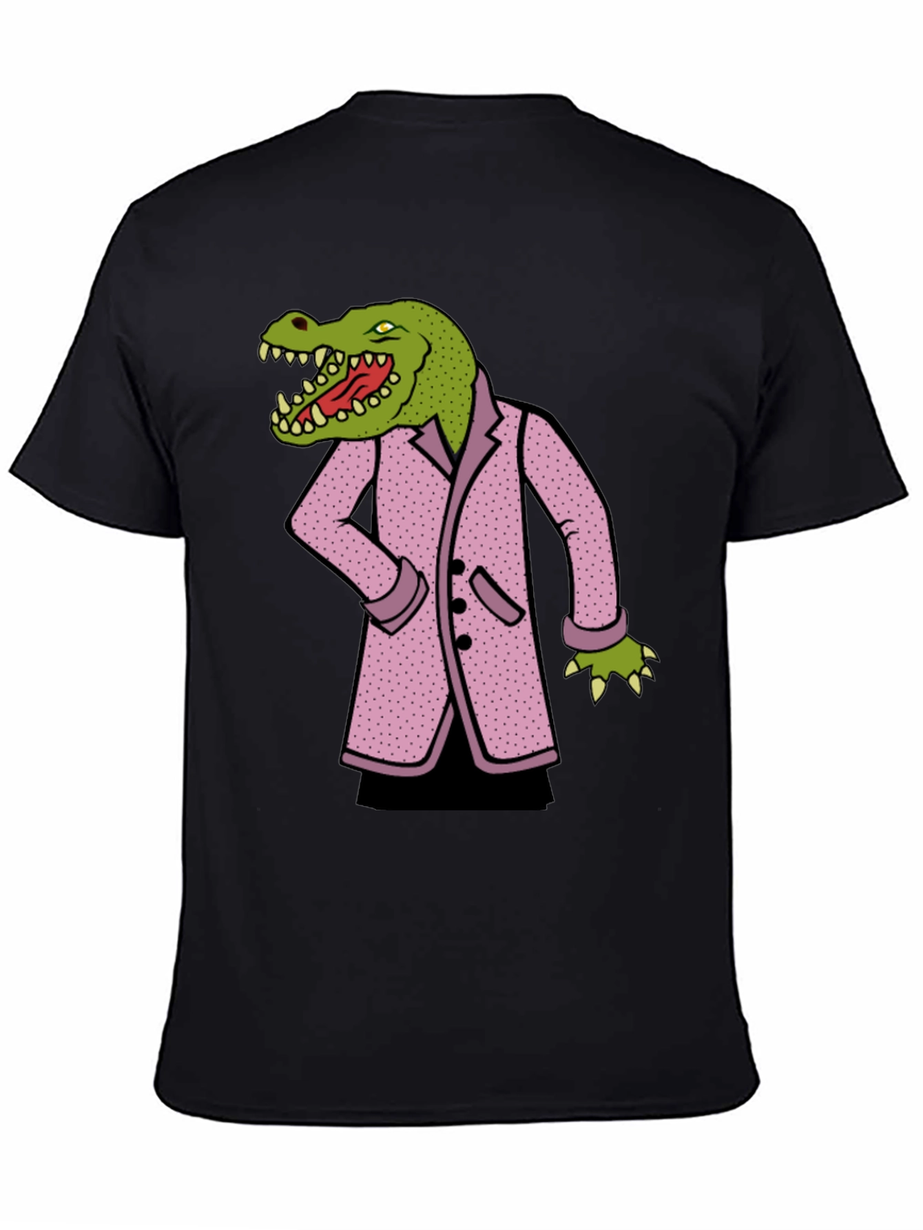 Crocodile in Suit Graphic Tee - Black
