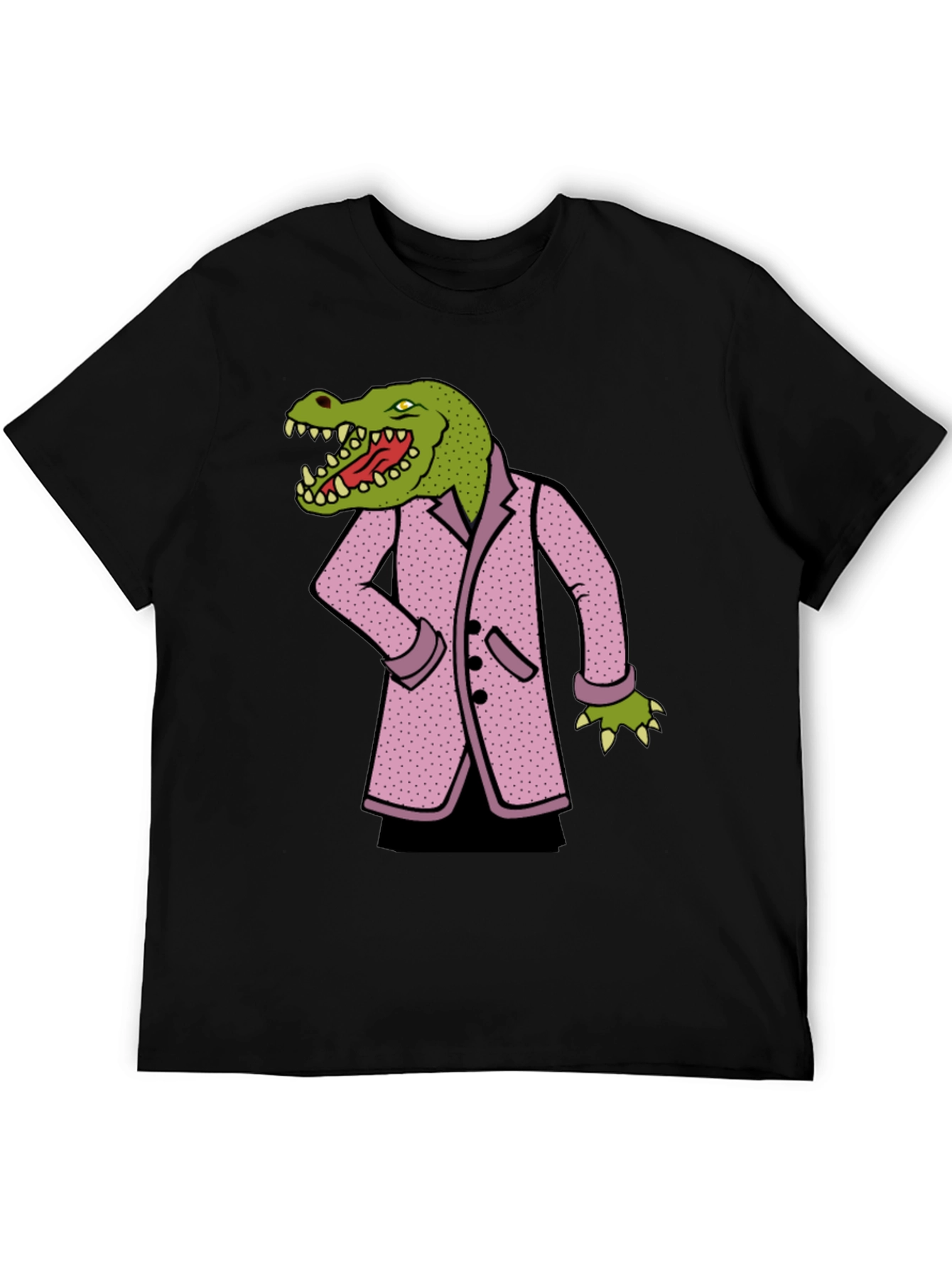Crocodile in Suit Graphic Tee - Black