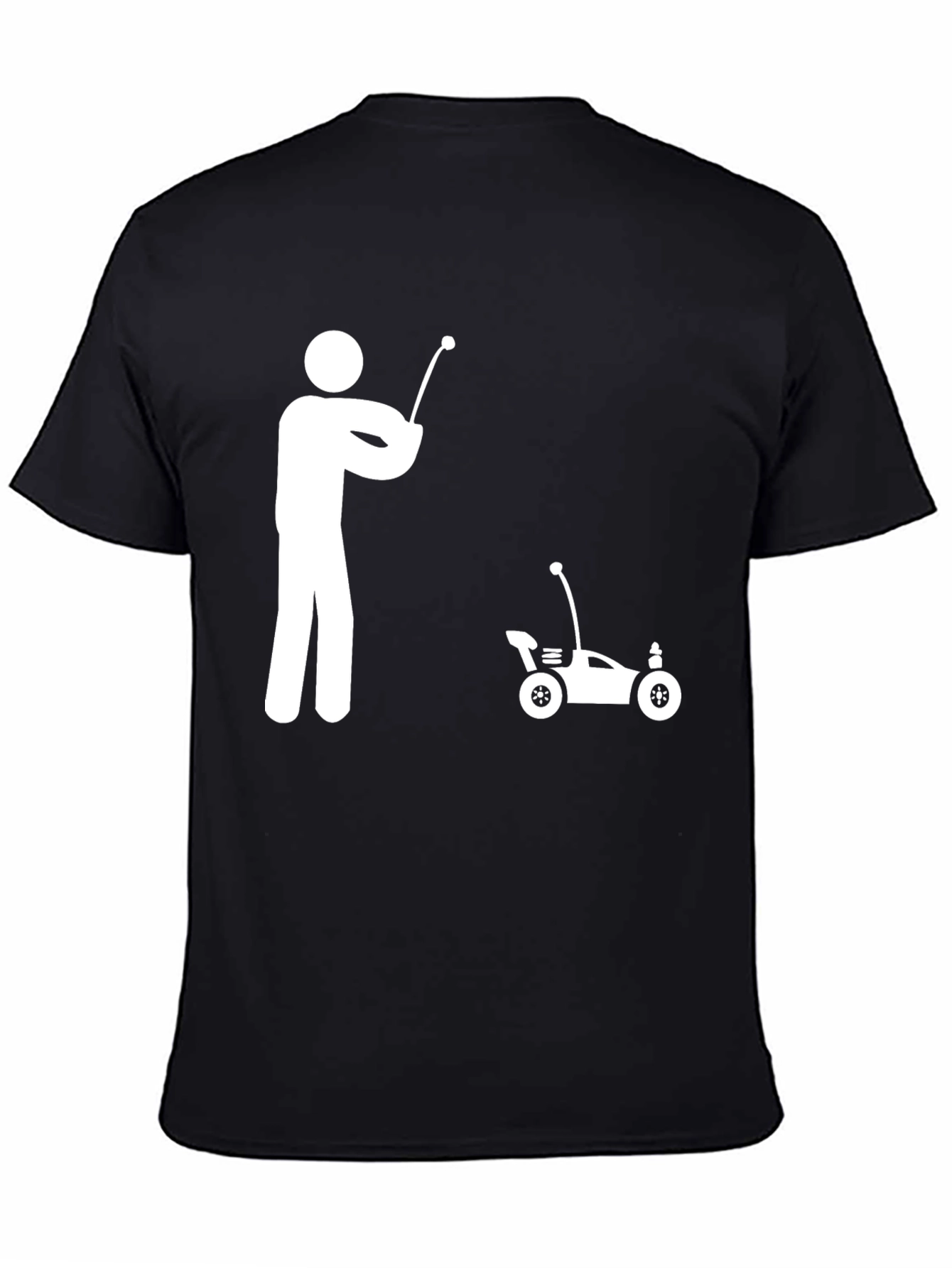 RC Car Stick Figure T-Shirt - Black
