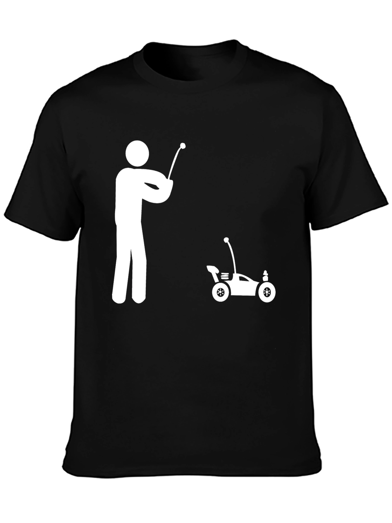 RC Car Stick Figure T-Shirt - Black