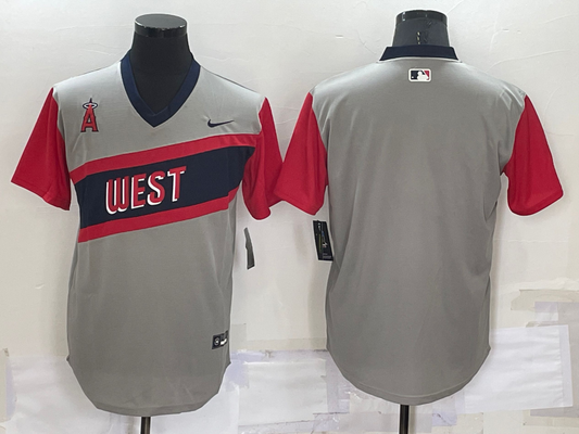 Men's Los Angeles Angels Gray Replica Blank Jerseys
