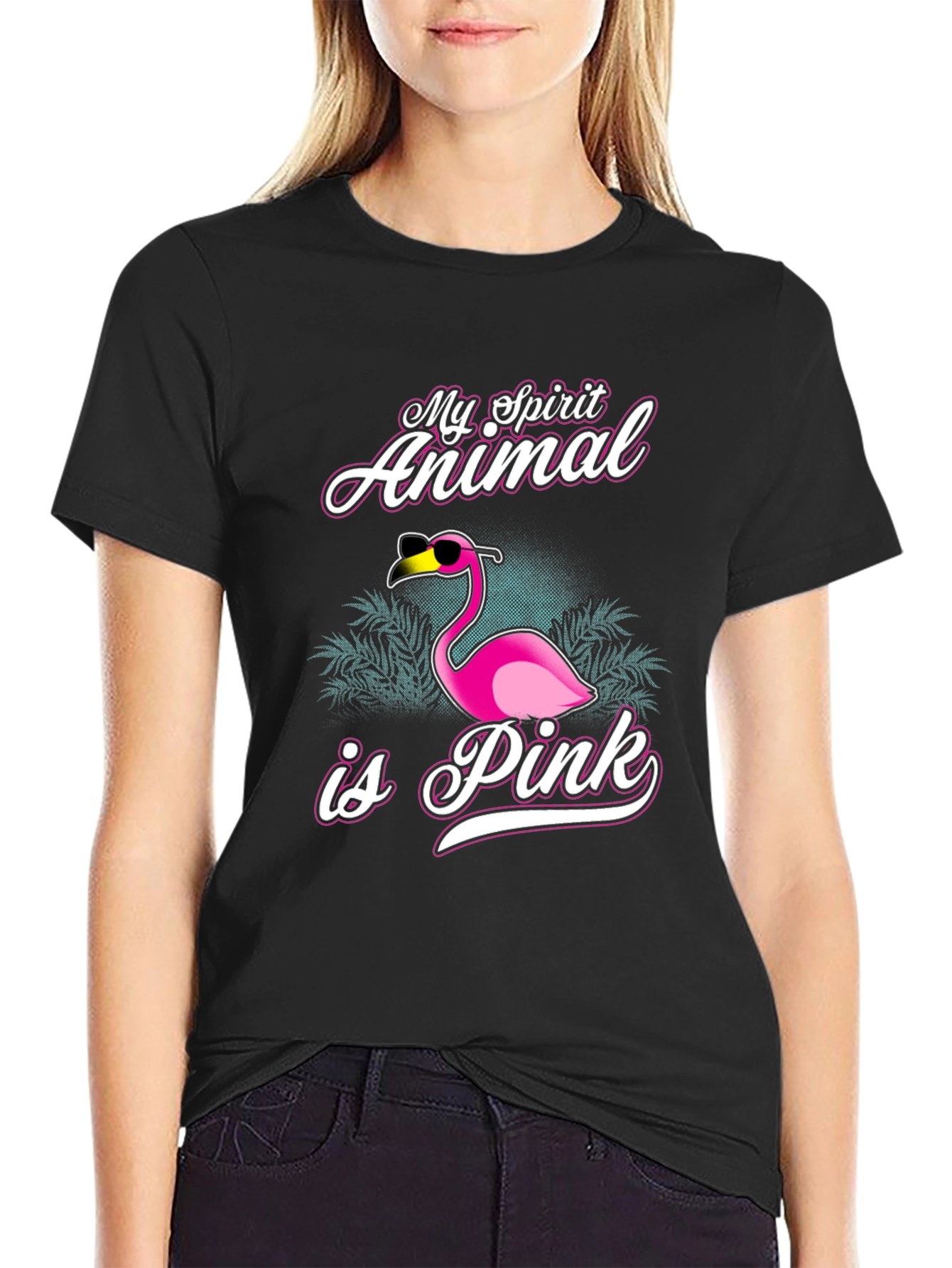 My Spirit Animal is Pink Flamingo Graphic Tee