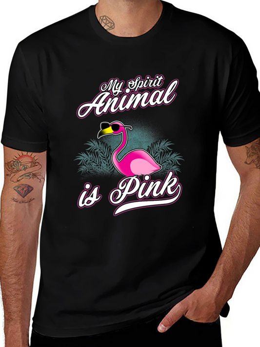My Spirit Animal is Pink Flamingo Graphic Tee