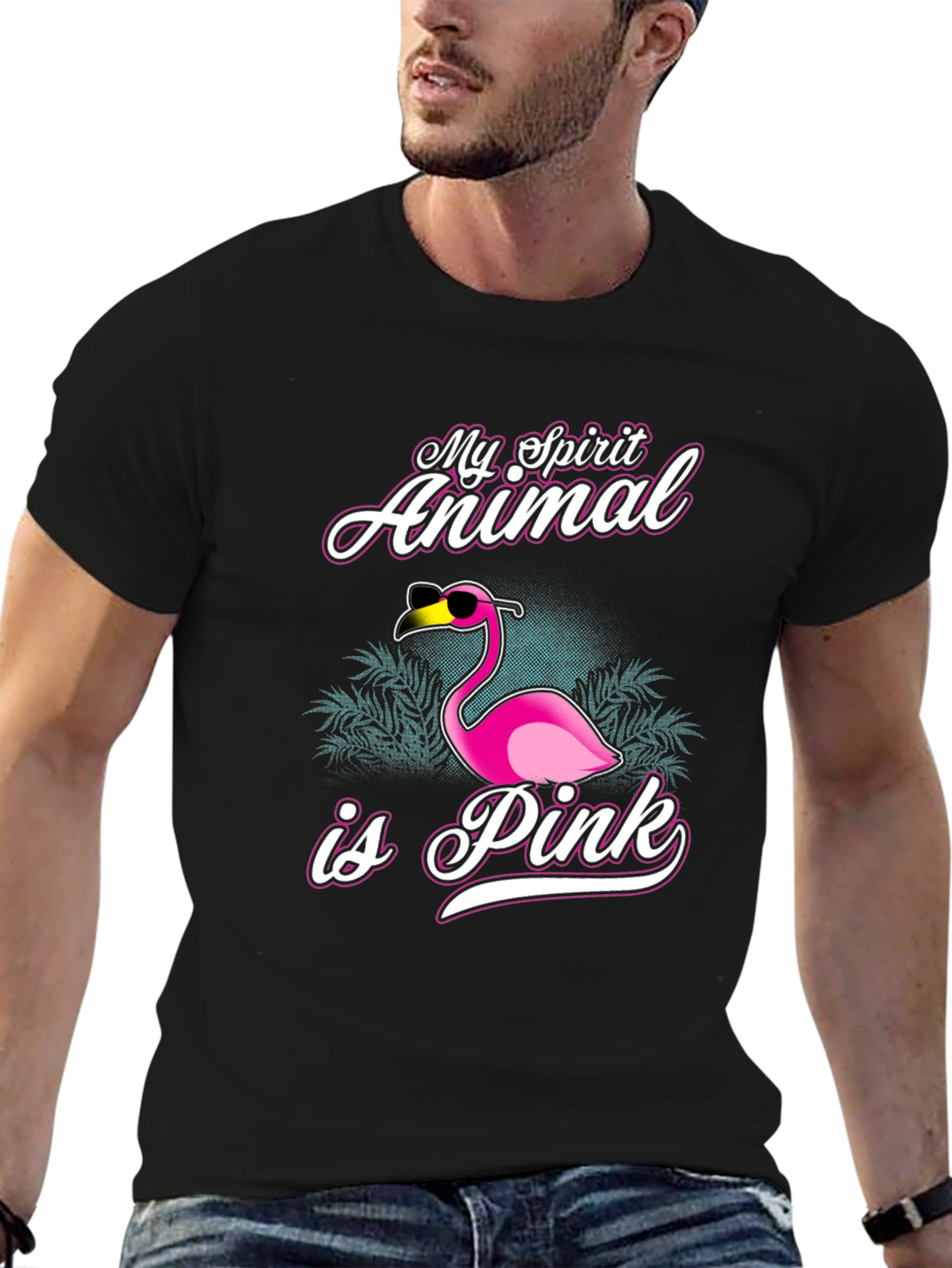 My Spirit Animal is Pink Flamingo Graphic Tee