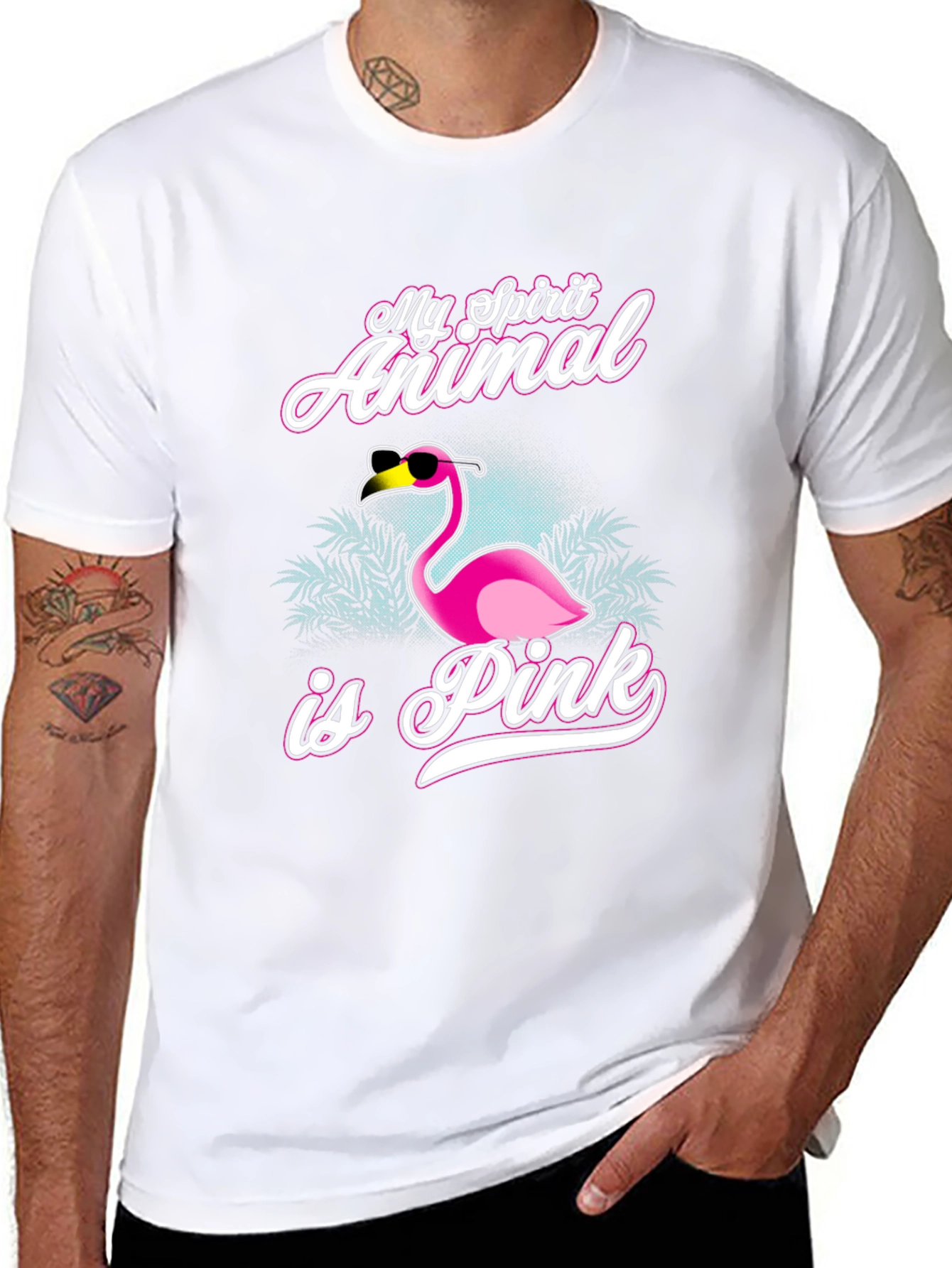 My Spirit Animal is Pink Flamingo Graphic Tee