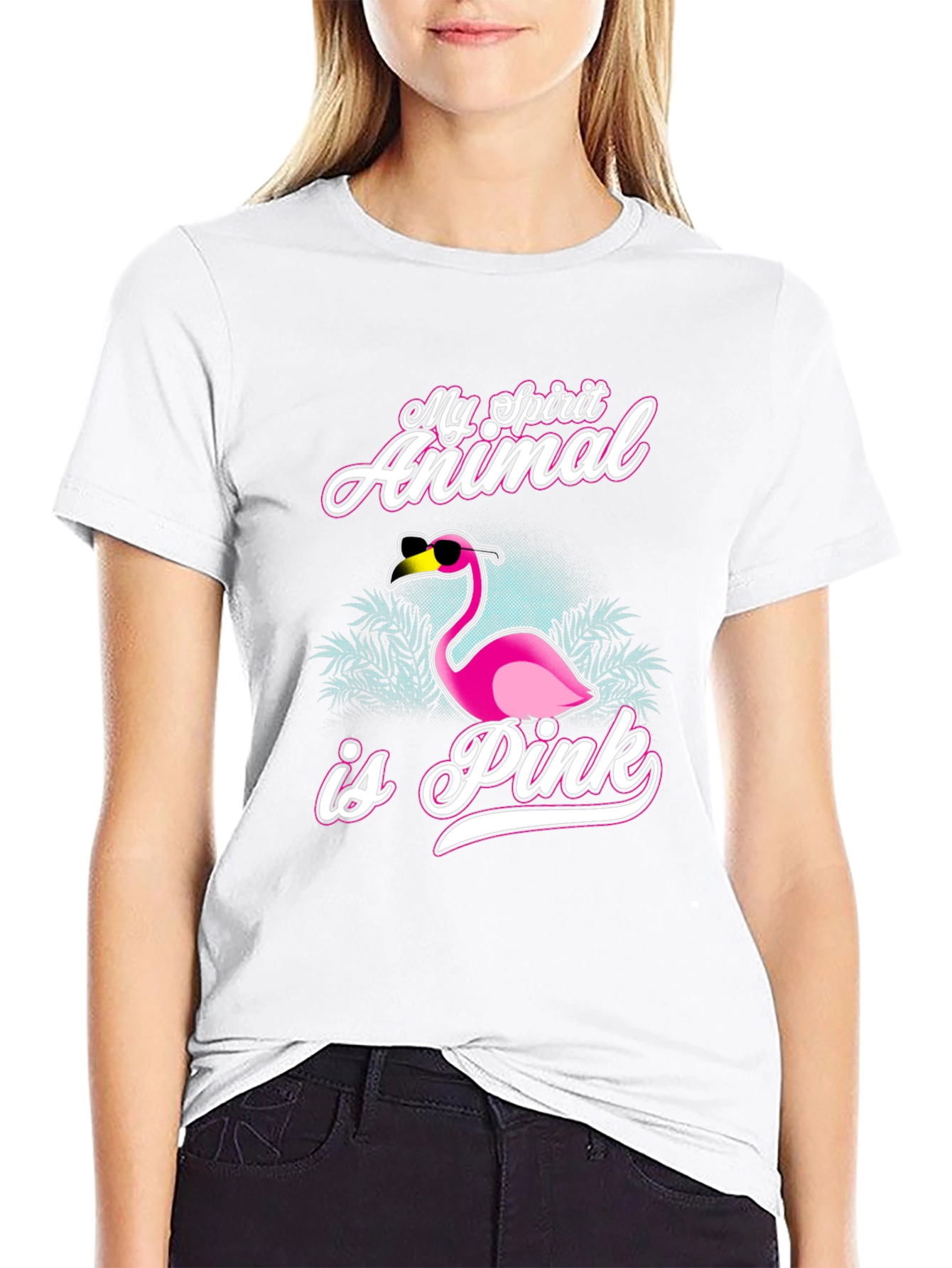 My Spirit Animal is Pink Flamingo Graphic Tee