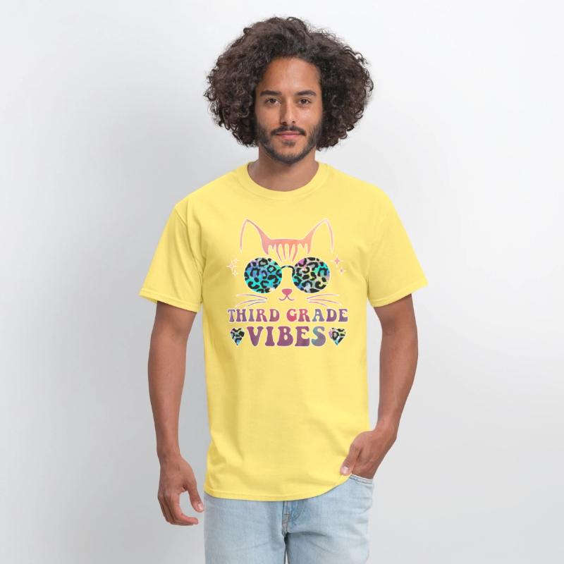 Back To School 3rd Grade Vibes Leopard Tie Dye Cat
