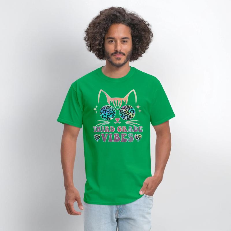 Back To School 3rd Grade Vibes Leopard Tie Dye Cat