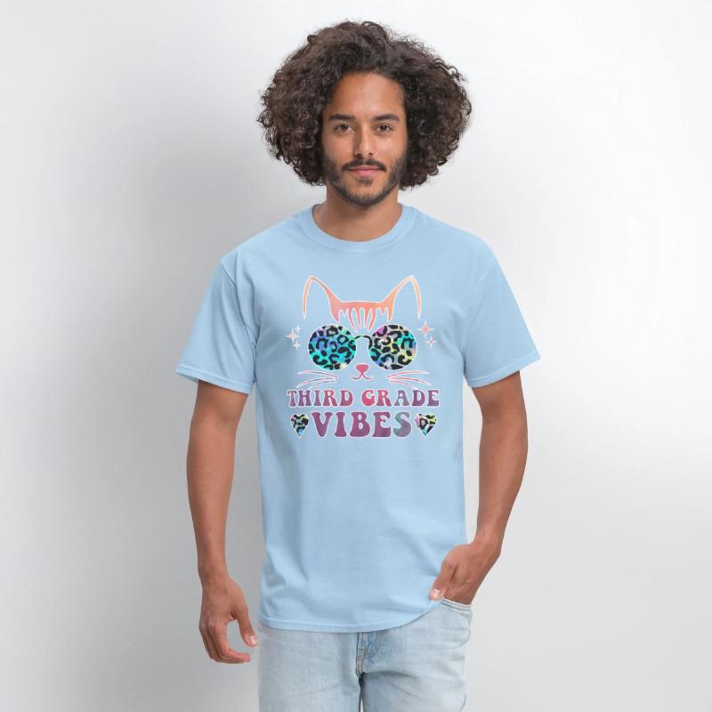 Back To School 3rd Grade Vibes Leopard Tie Dye Cat