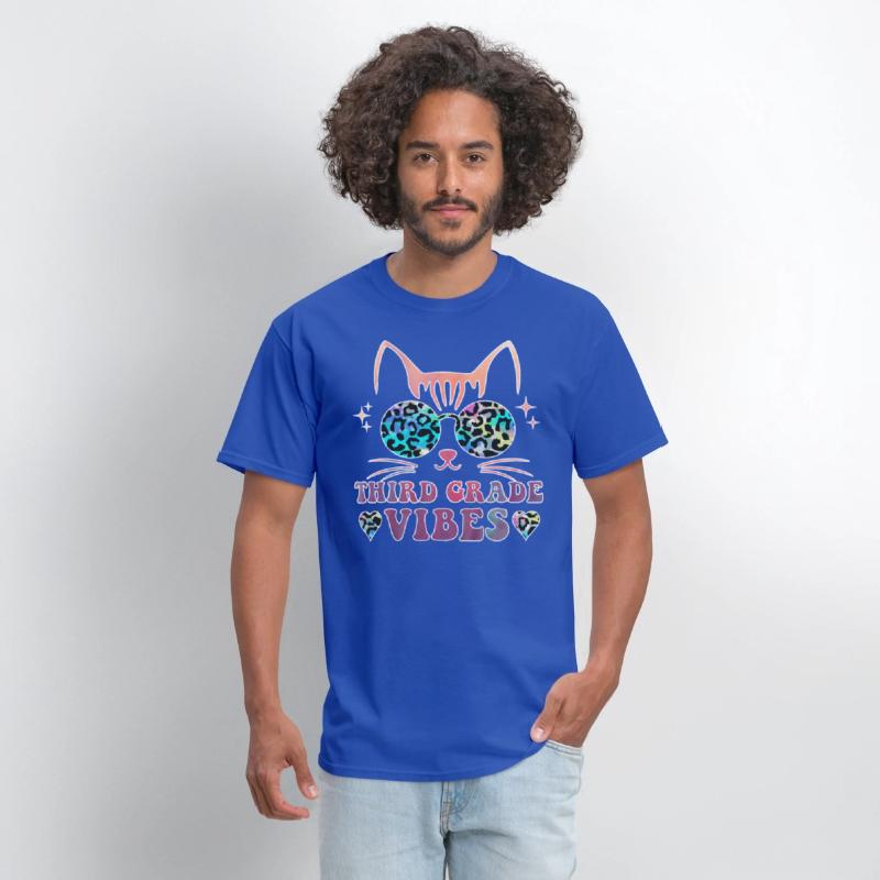 Back To School 3rd Grade Vibes Leopard Tie Dye Cat